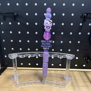 Purple Extra-Long Beaded Pen •Character Sparkly Statement Pen • Exact Item Shown